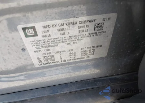 2019 Buick Encore Fwd Preferred from USA, damaged, VIN KL4CJASB6KB872960